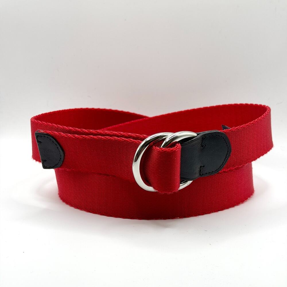 Polo Ralph Lauren Red Webbing D-Ring Preppy Belt